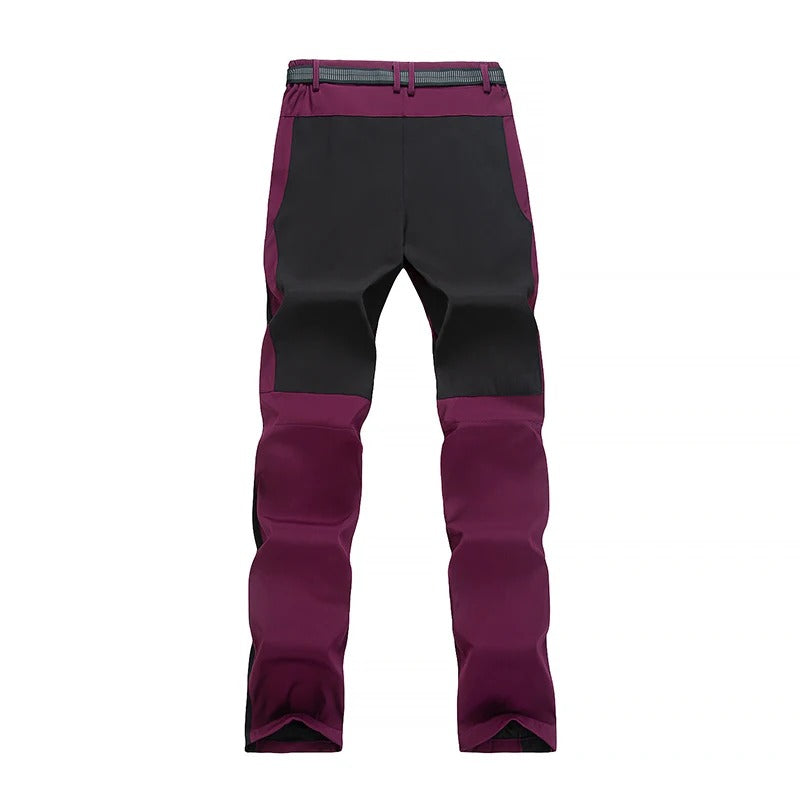 Women Winter Fleece Pants Warm Waterproof Hiking Pants Outdoor Camping Climbing Skiing Soft Shell Windproof Rain Trousers