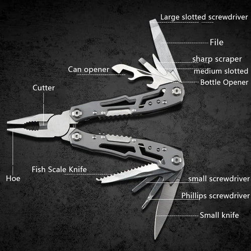Camping Multitool Stainless Steel Portable Folding Knife Pliers Outdoor Emergency Survival Gear Multifunction Tools for Hiking