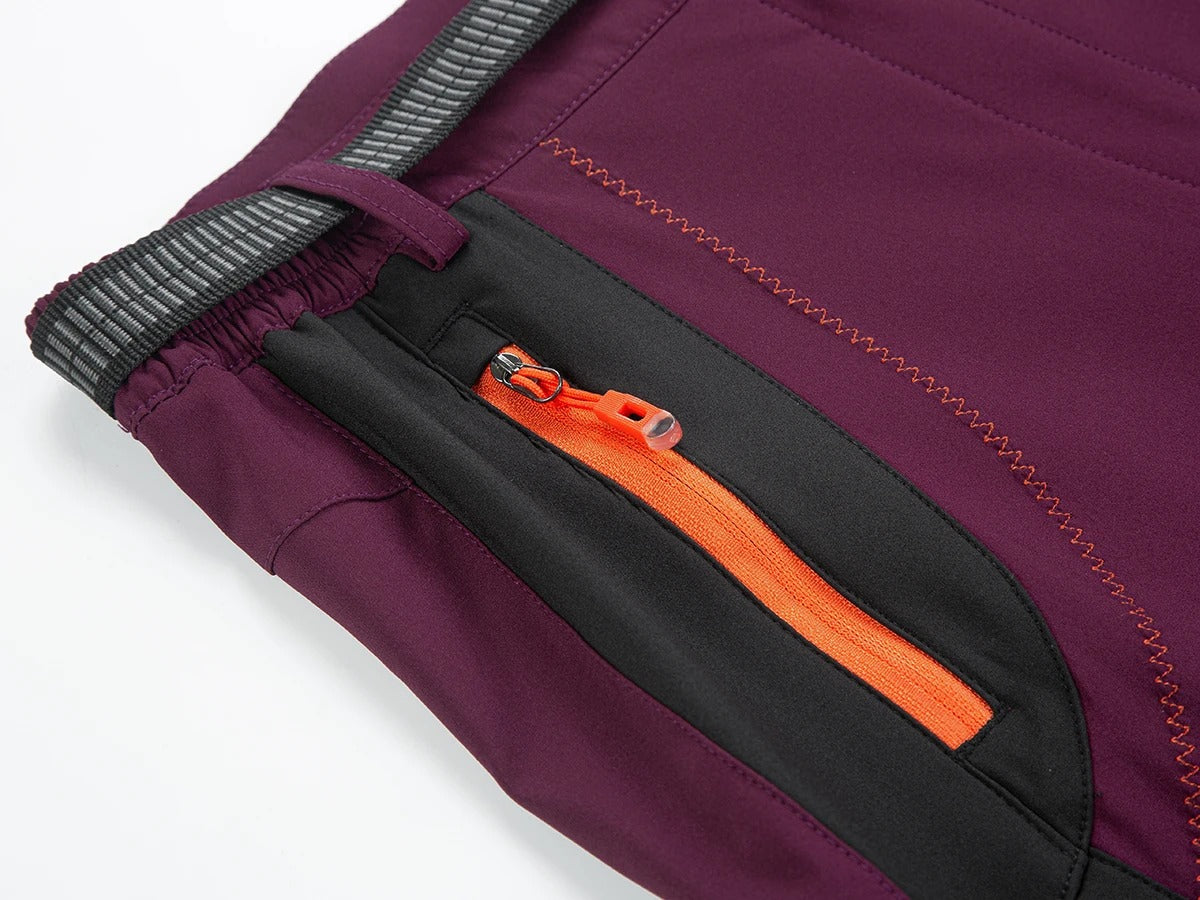 Women Winter Fleece Pants Warm Waterproof Hiking Pants Outdoor Camping Climbing Skiing Soft Shell Windproof Rain Trousers