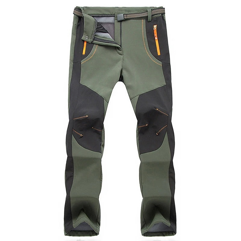 Women Winter Fleece Pants Warm Waterproof Hiking Pants Outdoor Camping Climbing Skiing Soft Shell Windproof Rain Trousers