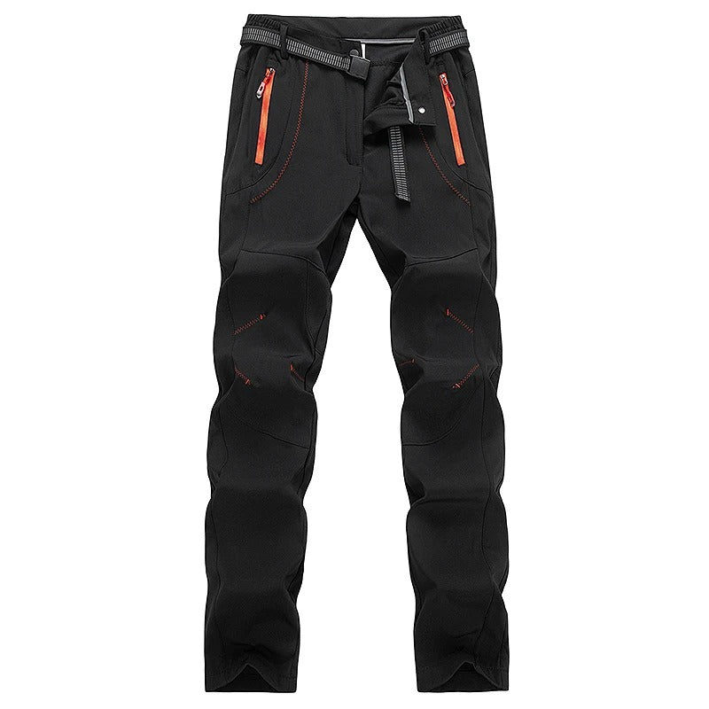 Women Winter Fleece Pants Warm Waterproof Hiking Pants Outdoor Camping Climbing Skiing Soft Shell Windproof Rain Trousers